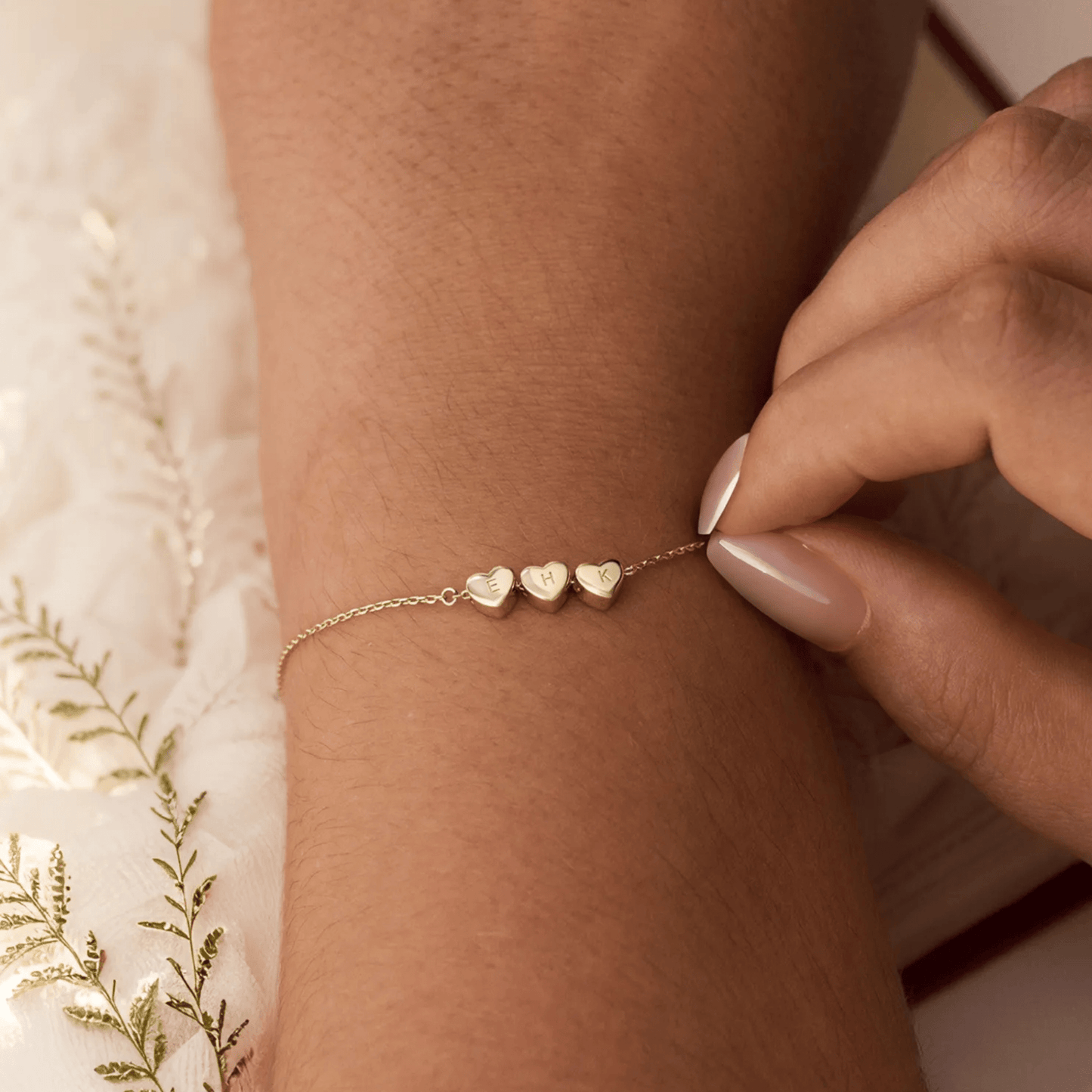 Custom Heart Initial Bracelet