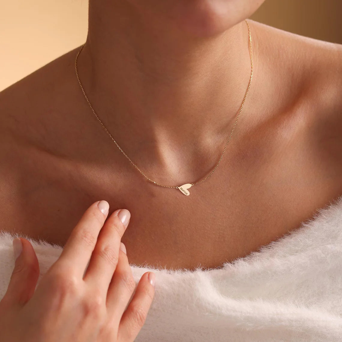 Custom Engraved Heart Necklace