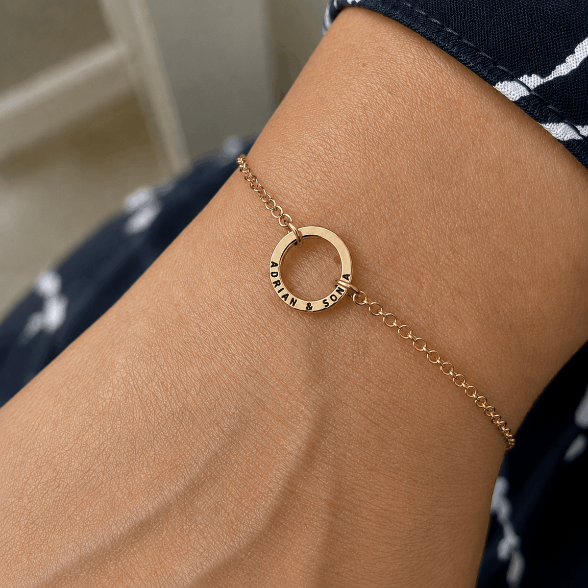 Custom Ring Name Bracelet