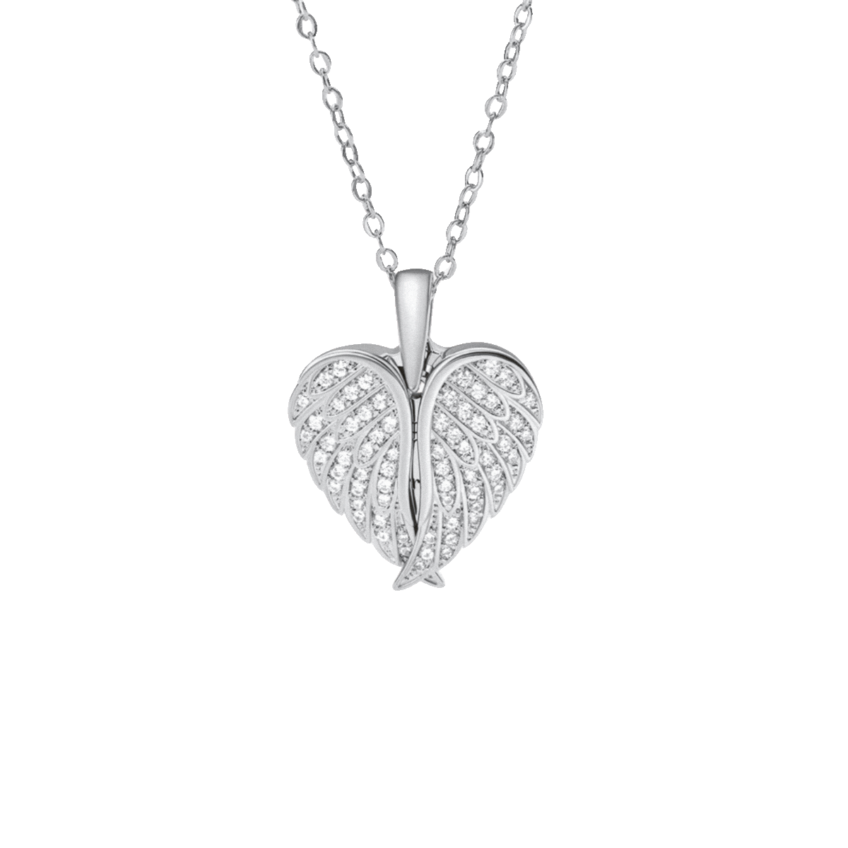 Custom Angel Wing Photo Locket Necklace