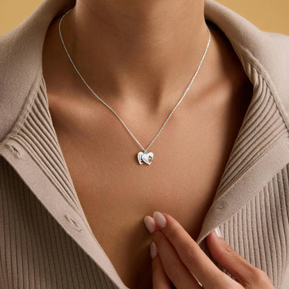 Custom Paw & Heart Name Necklace